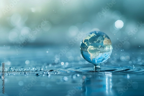 Fototapeta World Water Day Concept. Every Drop Matters. Saving water and world environmental protection and earth day.


