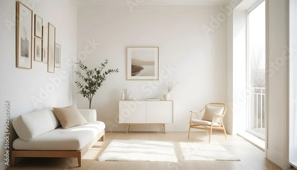 Fototapeta Photo interior modern design room 3d illustration