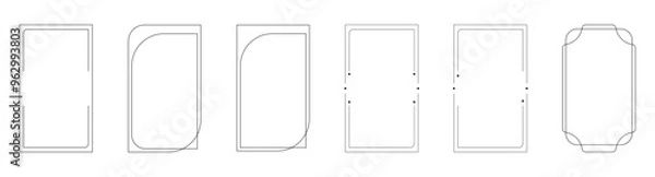 Fototapeta deco style thin line frame border set for luxurious design