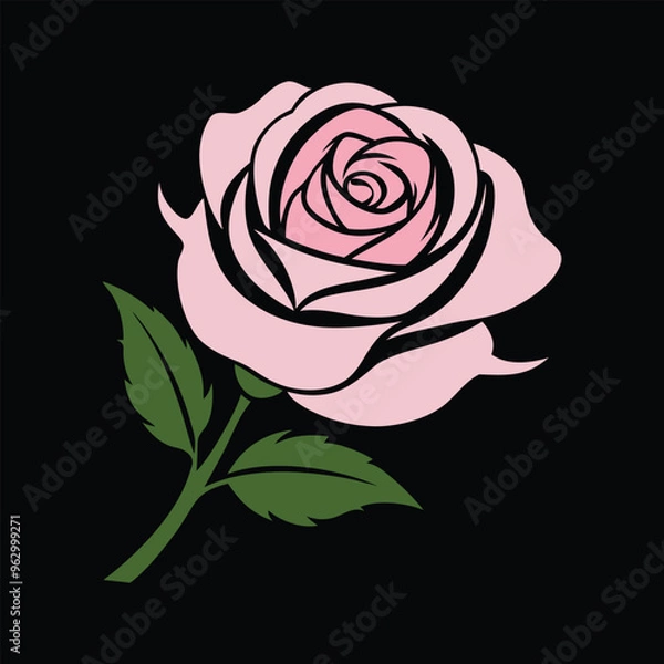 Obraz Rose flower vector isolate