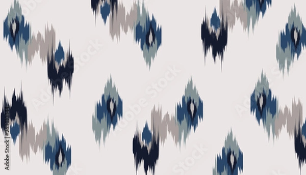 Fototapeta geometric ethnic vintage texture vector art design. textile fashion pattern line ikat seamless pattern and batik fabric texture asian background wallpaper geometry indian. Ethnic abstract ikat art .