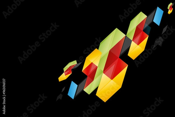 Fototapeta 3d cubes  flow