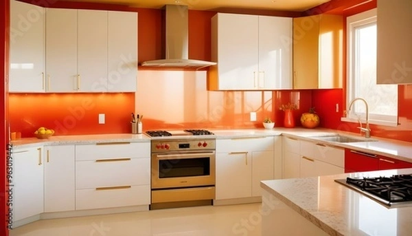 Fototapeta Photo interior modern design room 3d illustration