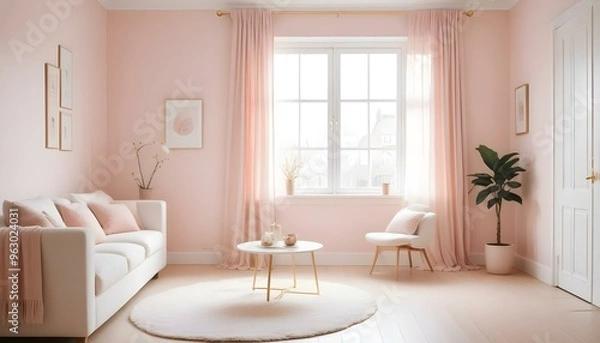 Obraz Photo interior modern design room 3d illustration