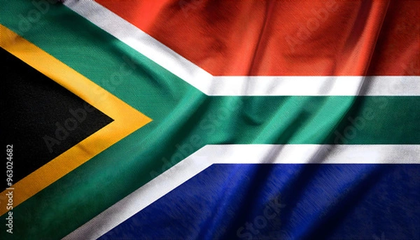 Fototapeta South African Flag with Multiple Colors