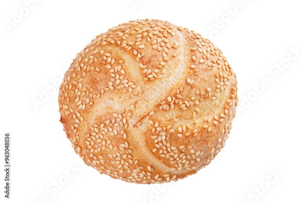 Fototapeta german bread roll with sesame seeds known as Sesambroetchen