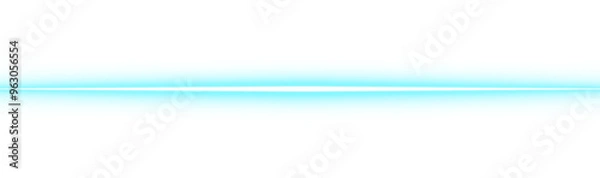 Fototapeta Glowing light line in blue color isolated on white. Futuristic neon line sign. Sparkle design element