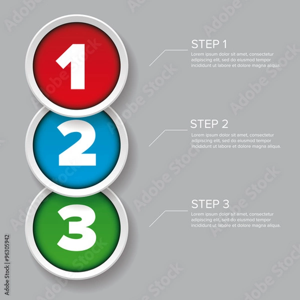Fototapeta One two three circle - progress steps vector
