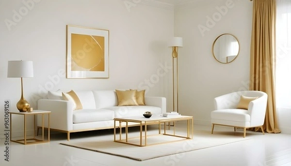 Fototapeta Photo interior modern design room 3d illustration