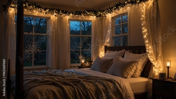 Fototapeta bedroom in hotel