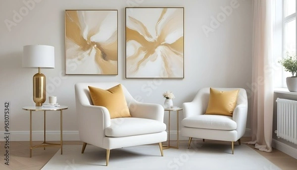 Fototapeta Photo interior modern design room 3d illustration