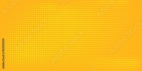 Fototapeta Dots halftone yellow orange color pattern gradient texture with technology digital background.