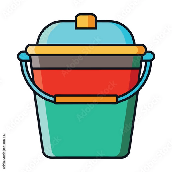 Fototapeta Ice bucket icon simple ice bucket colored flat icon