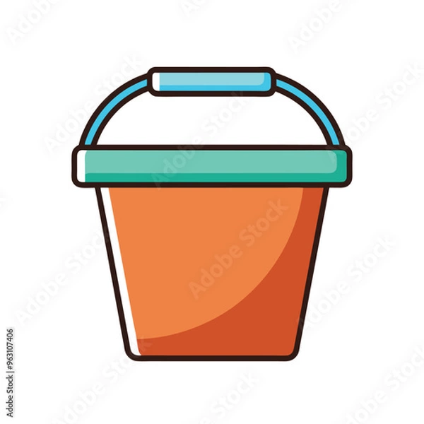 Fototapeta Ice bucket icon simple ice bucket colored flat icon