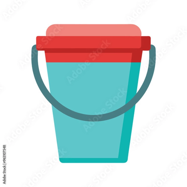 Fototapeta Ice bucket icon simple ice bucket colored flat icon