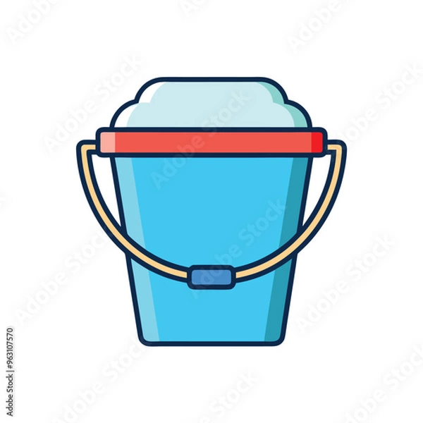 Fototapeta Ice bucket icon simple ice bucket colored flat icon