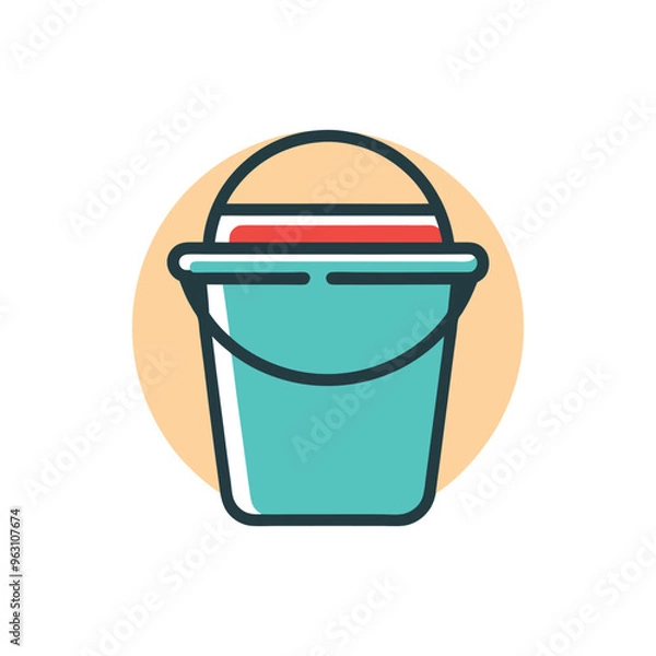 Fototapeta Ice bucket icon simple ice bucket colored flat icon