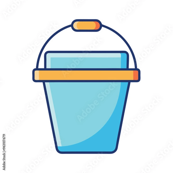 Fototapeta Ice bucket icon simple ice bucket colored flat icon