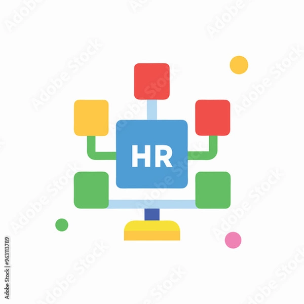 Fototapeta HR software icon simple hr software colored flat icon