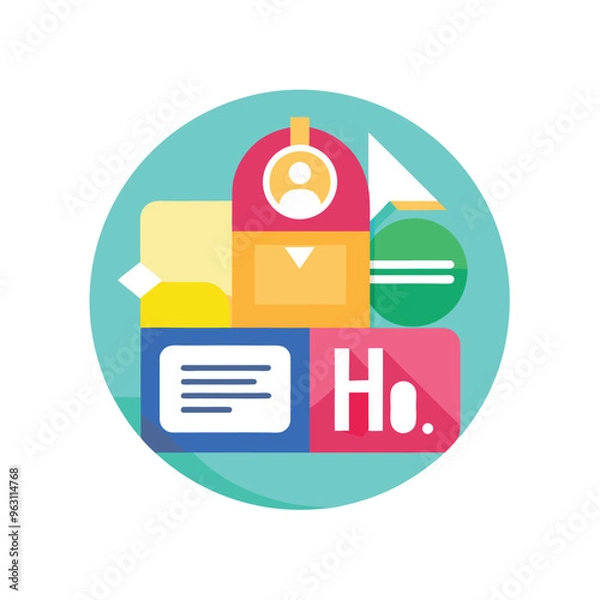 Fototapeta HR software icon simple hr software colored flat icon