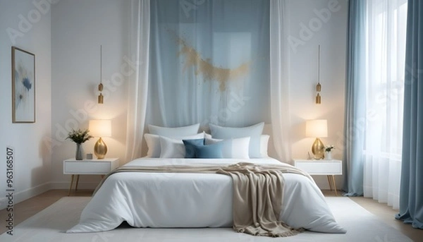 Fototapeta Photo interior modern design room 3d illustration