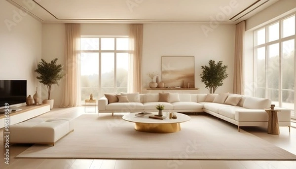 Obraz Photo interior modern design room 3d illustration