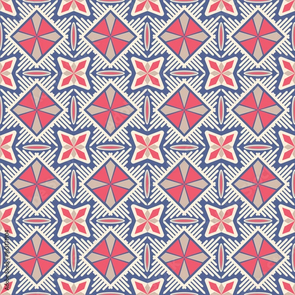 Fototapeta Fabric geometric ethnic pattern Vintage color