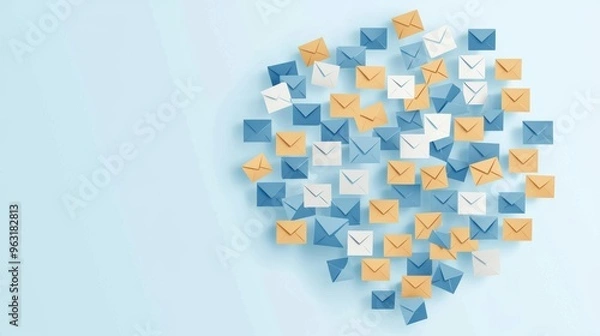 Fototapeta Influencer outreach, sending direct messages, flat design illustration