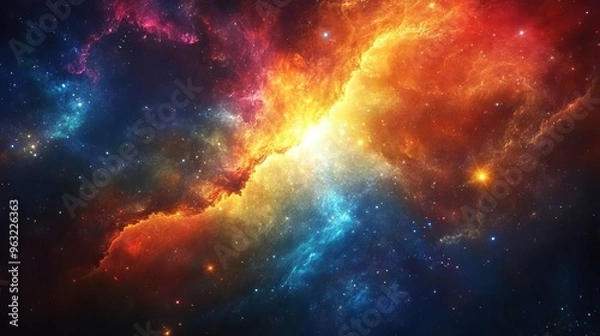 Fototapeta Colorful space galaxy cloud nebula. Stary night cosmos. Universe science astronomy. Supernova background wallpaper