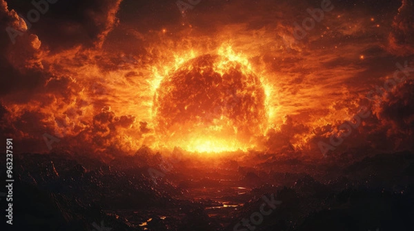Fototapeta fire in the sky
