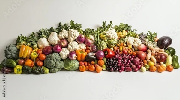 Fototapeta An Abundance of Fresh Produce Displayed in a Row