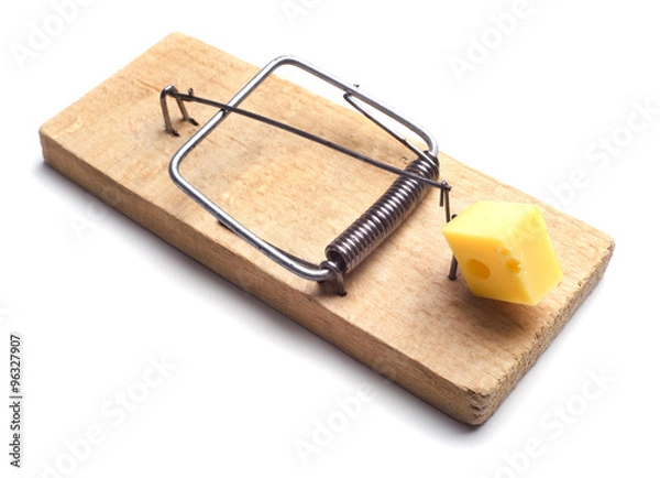 Fototapeta Mousetrap na białym tle