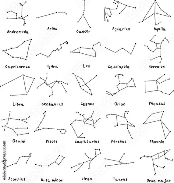 Fototapeta Map of constellations 