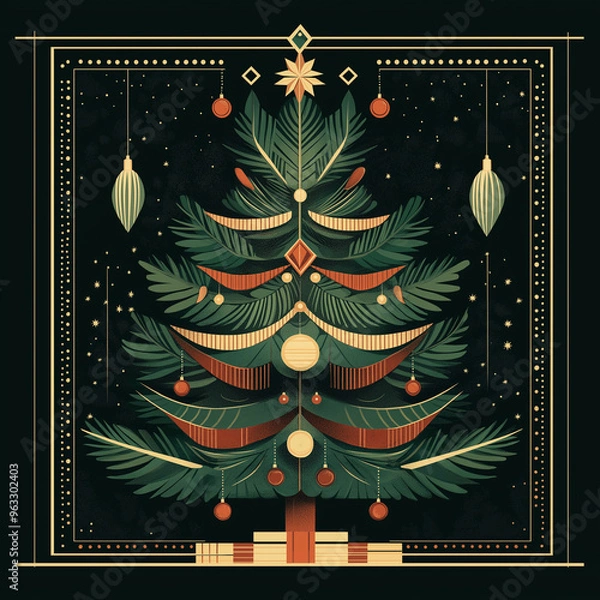 Obraz Art Deco Christmas Tree