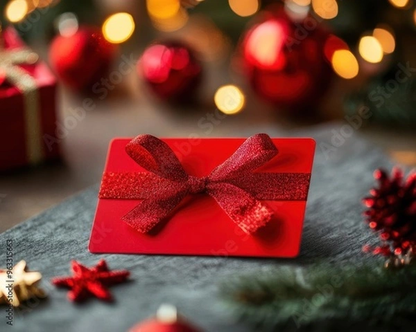Obraz Custom amount Christmas gift cards with holiday discounts for personalized gifting