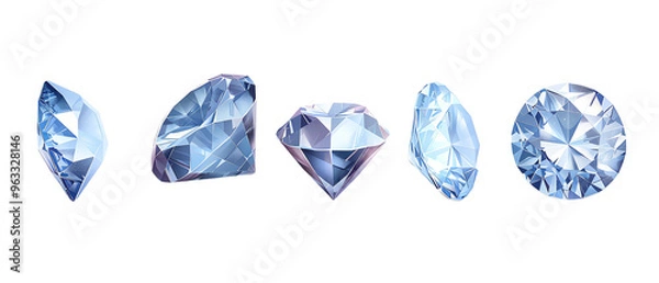 Obraz Five sparkling blue diamonds.