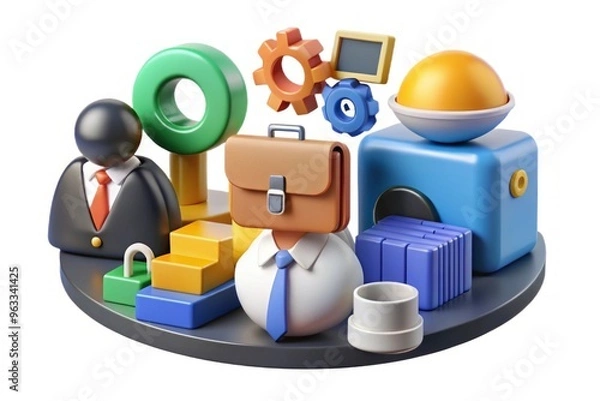 Fototapeta 様々なビジネスシーンのコラージュビジュアル