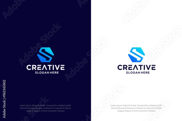 Fototapeta hexagon letter S logo design vector