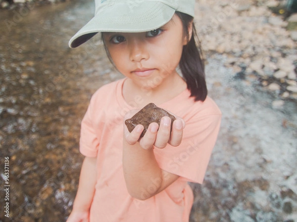 Fototapeta Young Explorer's Geological Discovery