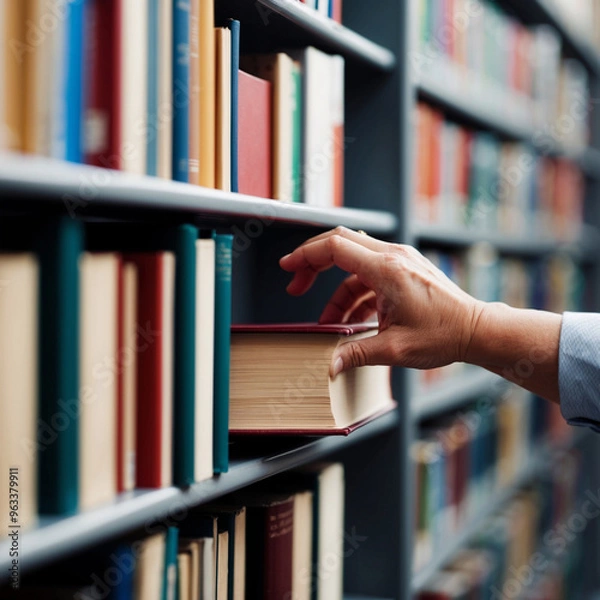 Fototapeta artificial intelligence realistic background library room