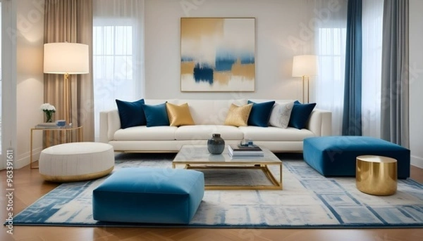 Fototapeta Photo interior modern design room 3d illustration