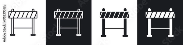 Fototapeta Roadblock icon in filled and stroke