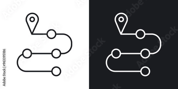 Fototapeta Roadmap icon in filled and stroke