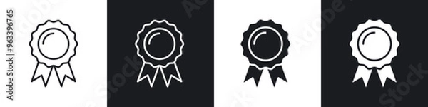 Fototapeta Badge icon in filled and stroke