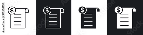 Fototapeta Billing icon in filled and stroke