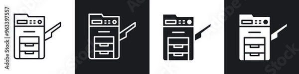 Fototapeta Copy machine icon in filled and stroke