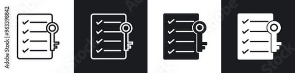 Fototapeta Key takeaway icon in filled and stroke