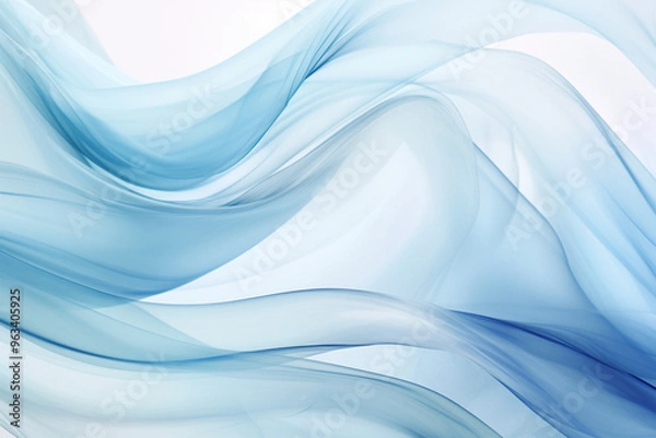 Fototapeta Abstract, flowing waves and spirals in cool blue tones symbolizing hydration and balance, a fluid and ethereal composition.
