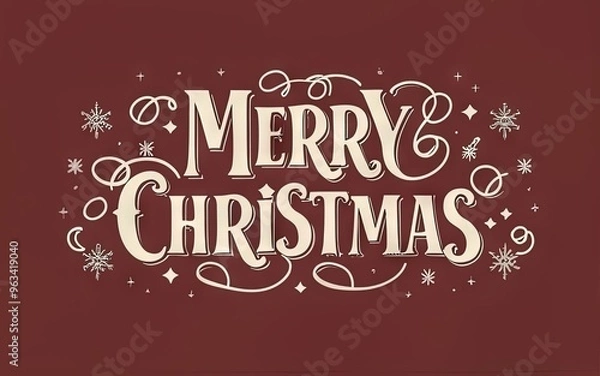 Obraz Merry Christmas card with letterig for winter holidays.