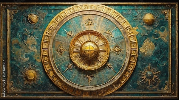 Fototapeta Mythical ancient concept background design